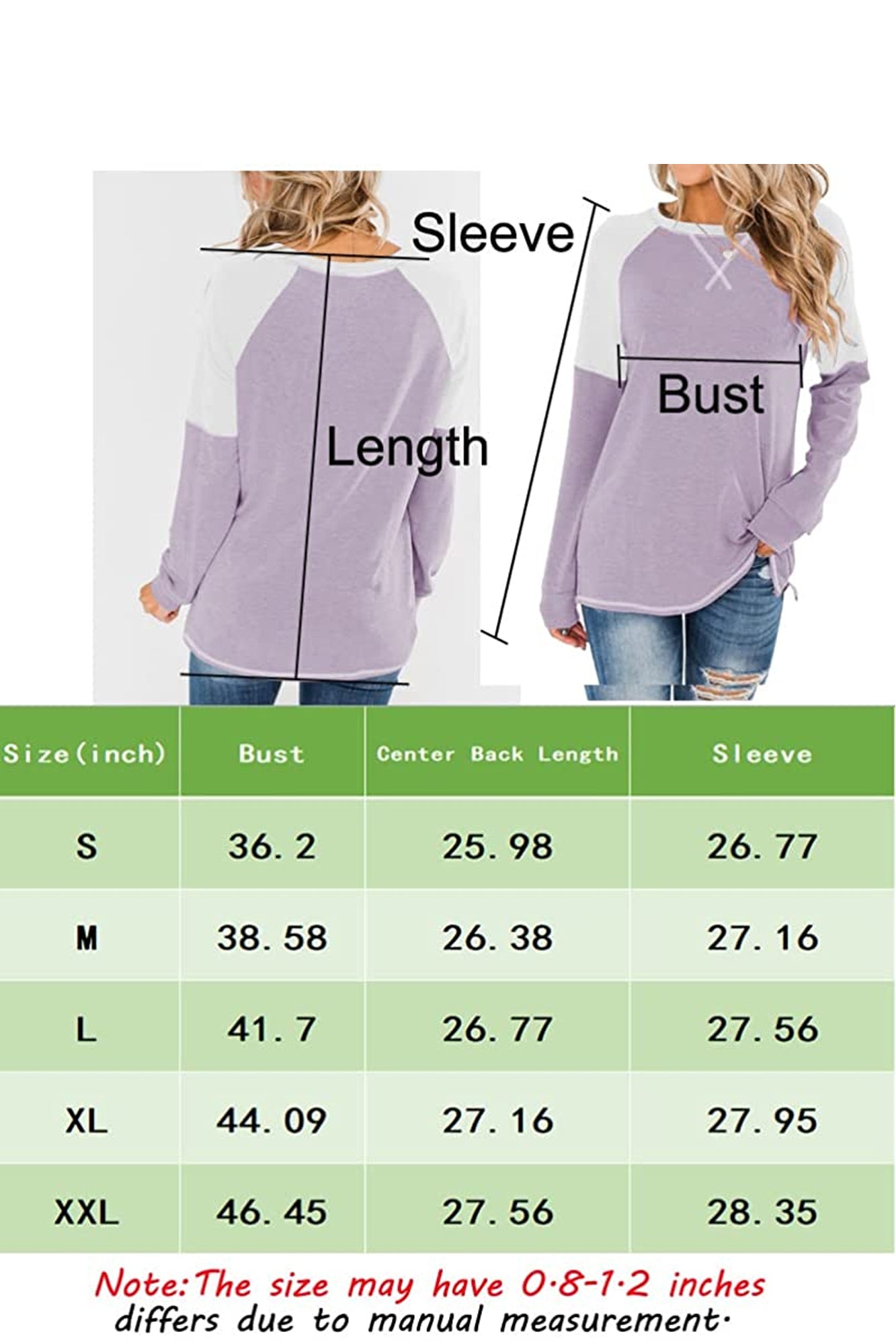 Bingerlily Women Purple White Long Sleeve Tunic Top