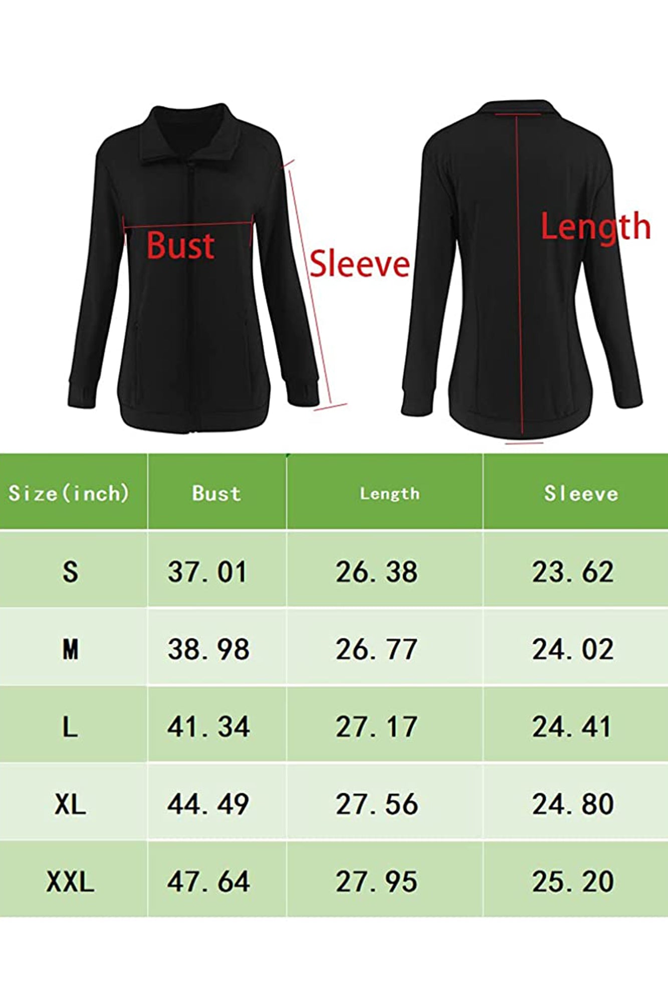 Bingerlily Women's Black Zip Athletic Jacket