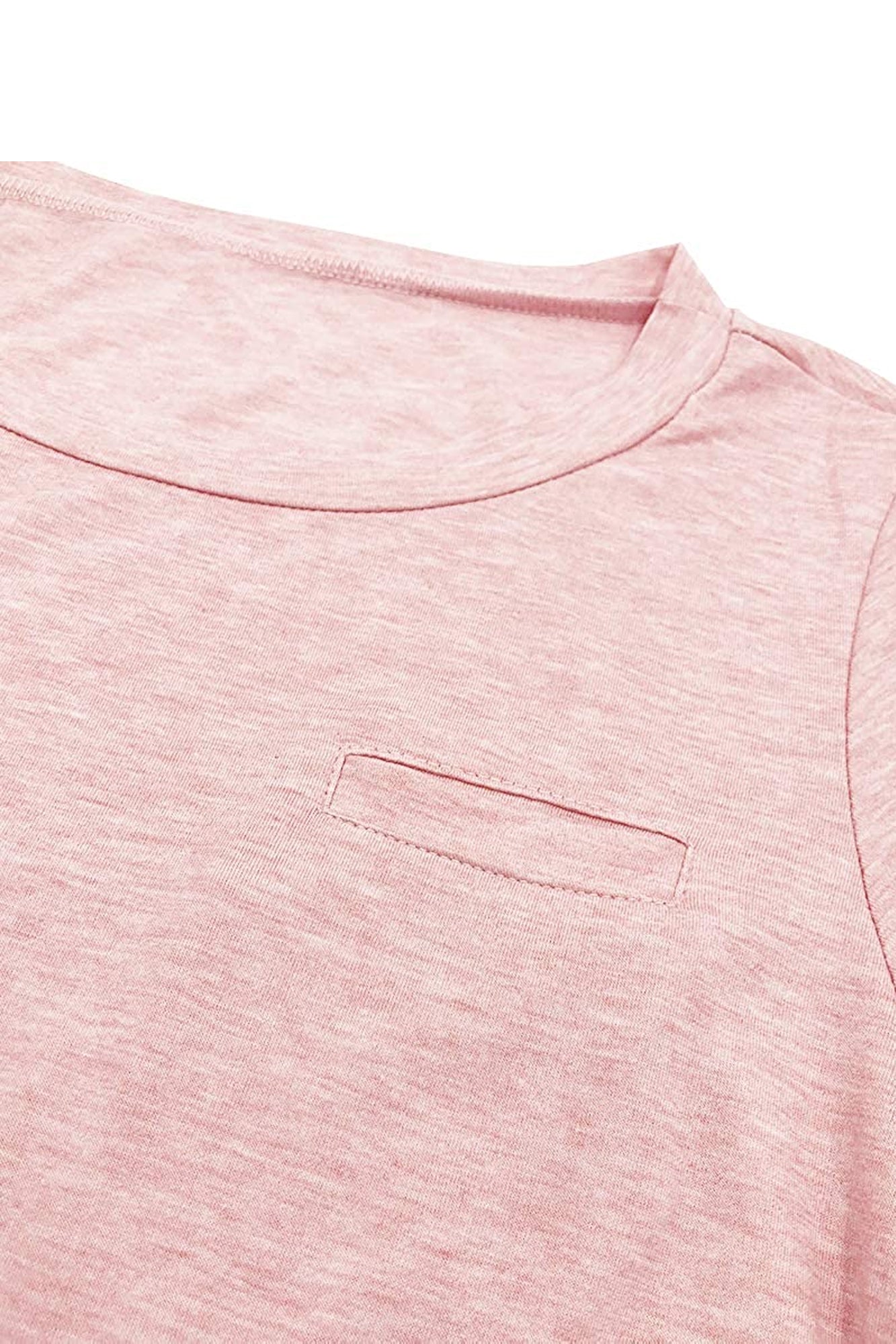 Bingerlily Light Pink Roll Up Short Sleeve T Shirt