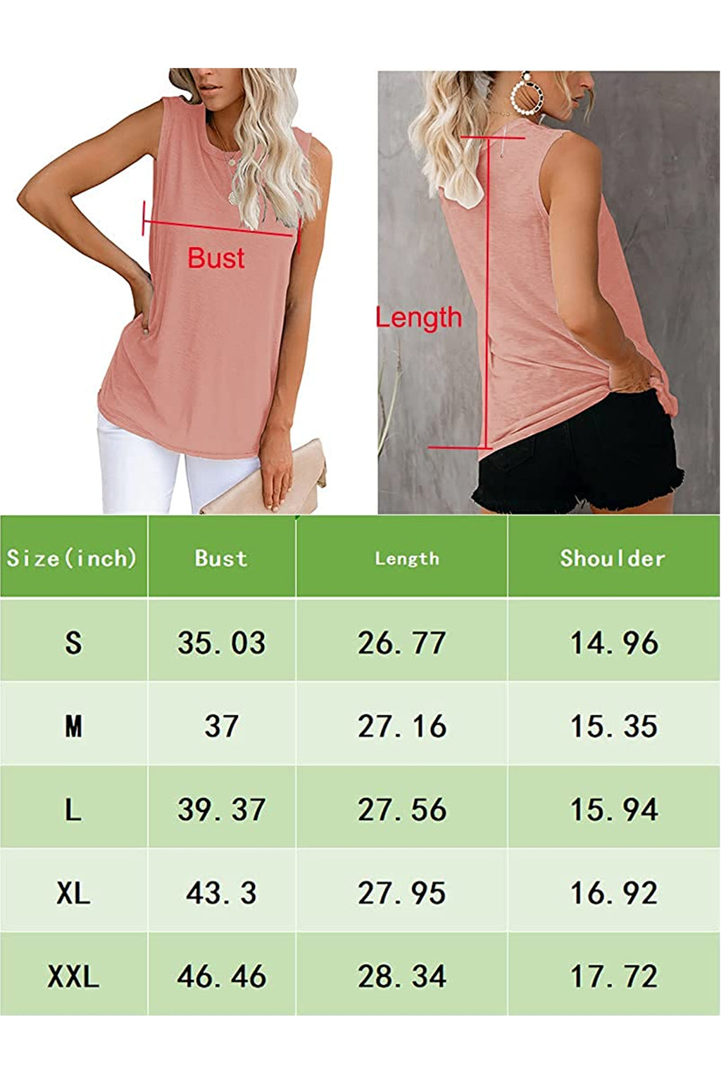 Bingerlily Women's Deep Peach Sleeveless Flowy Tank Top