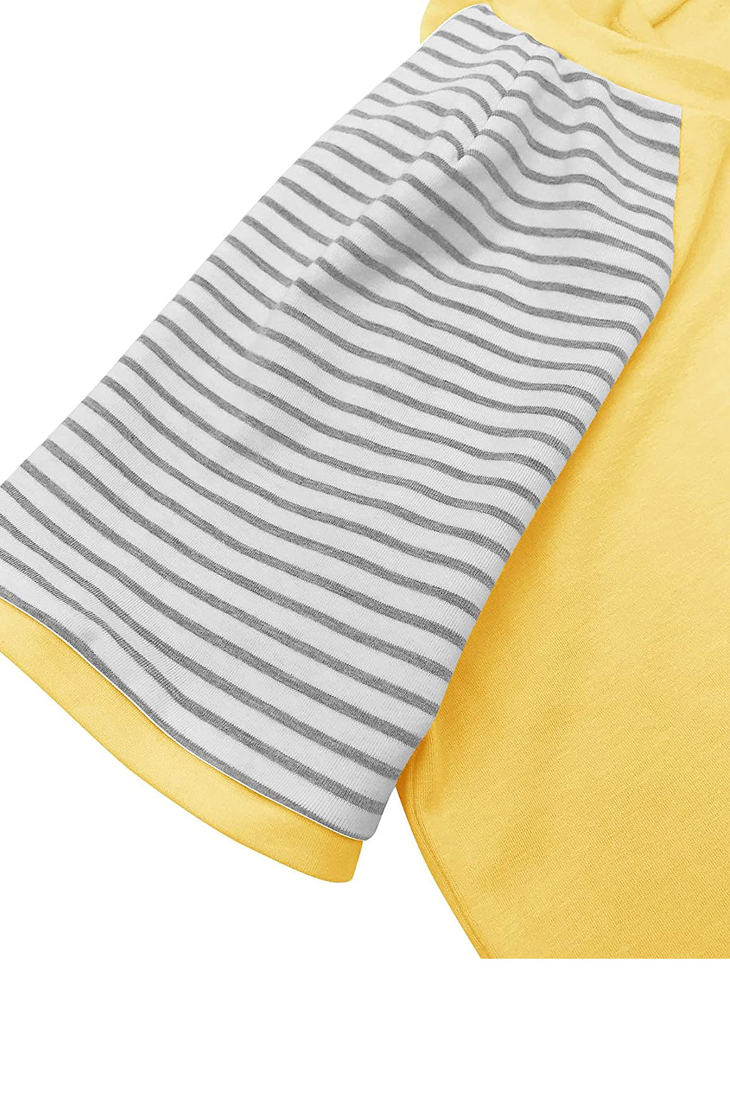 Bingerlily Yellow Short Sleeve Stripe Tops
