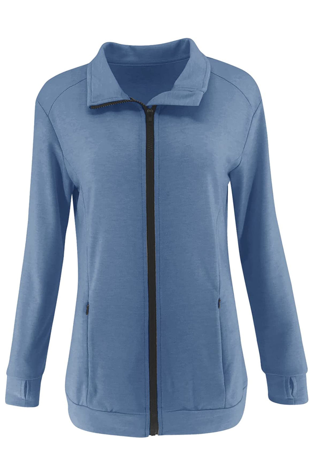 Bingerlily Women's Blue Zip Athletic Jacket