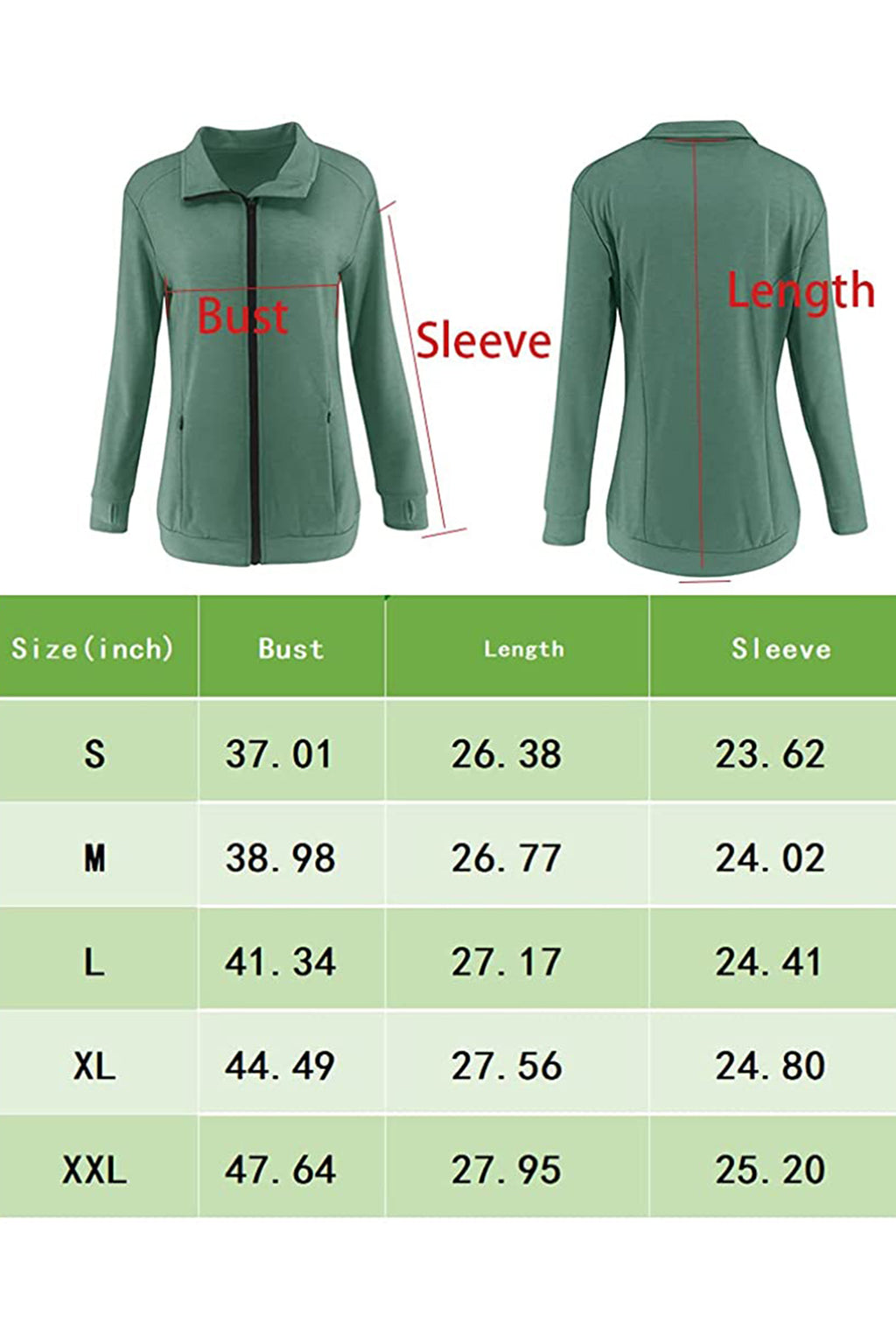 Bingerlily Women's Green Zip Athletic Jacket