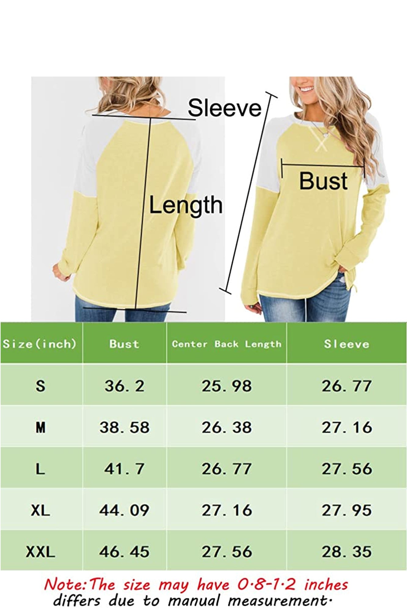 Bingerlily Women Yellow White Long Sleeve Tunic Top