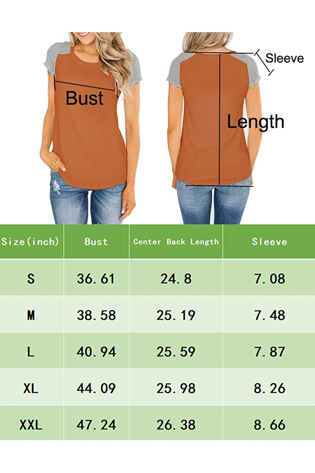 Bingerlily Orange Short Sleeve Stripe Tops