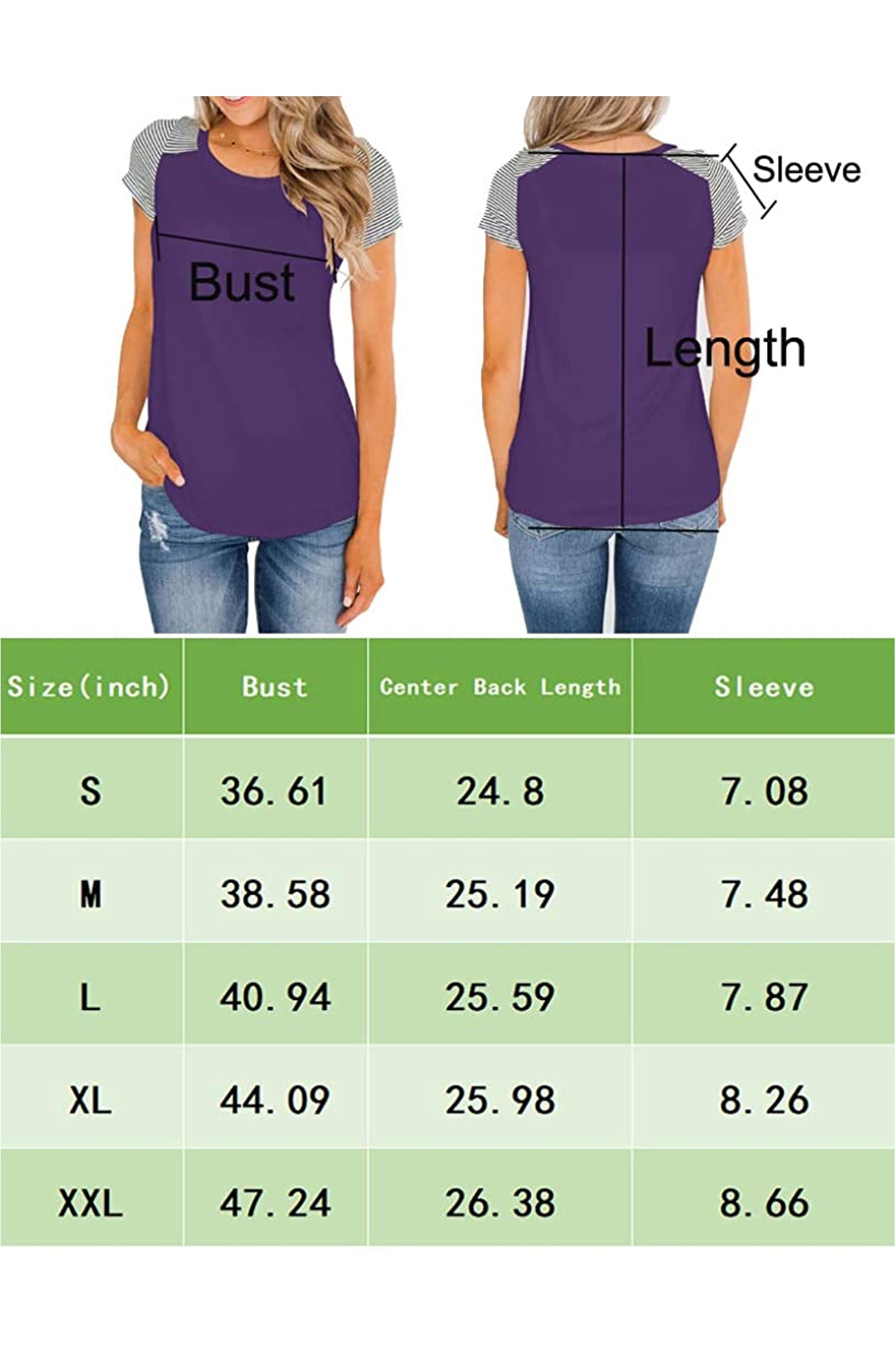 Bingerlily Purple Short Sleeve Stripe Tops