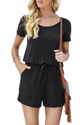 Bingerlily Women Black Short Sleeve Romper