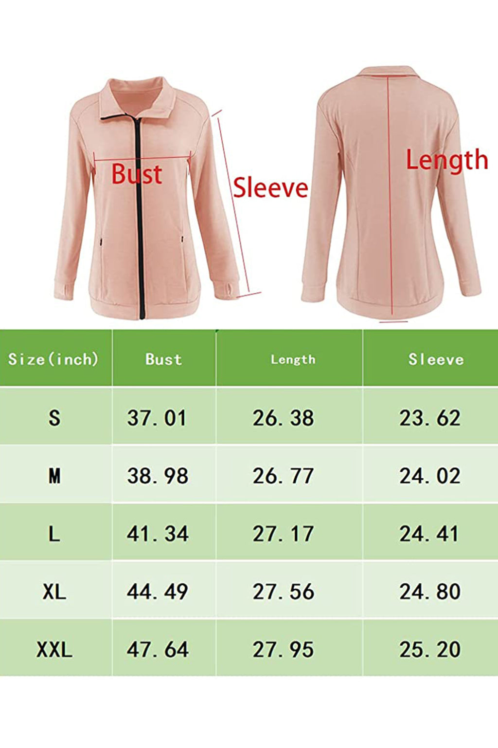 Bingerlily Women's Pink Zip Athletic Jacket