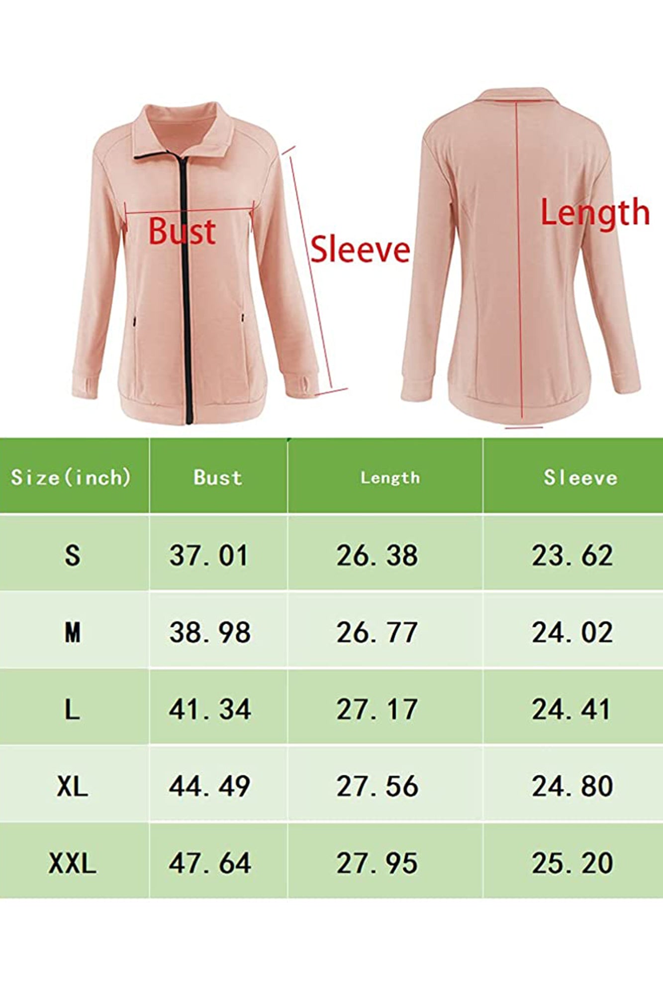 Bingerlily Women's Pink Zip Athletic Jacket