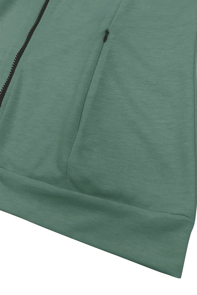 Bingerlily Women's Green Zip Athletic Jacket