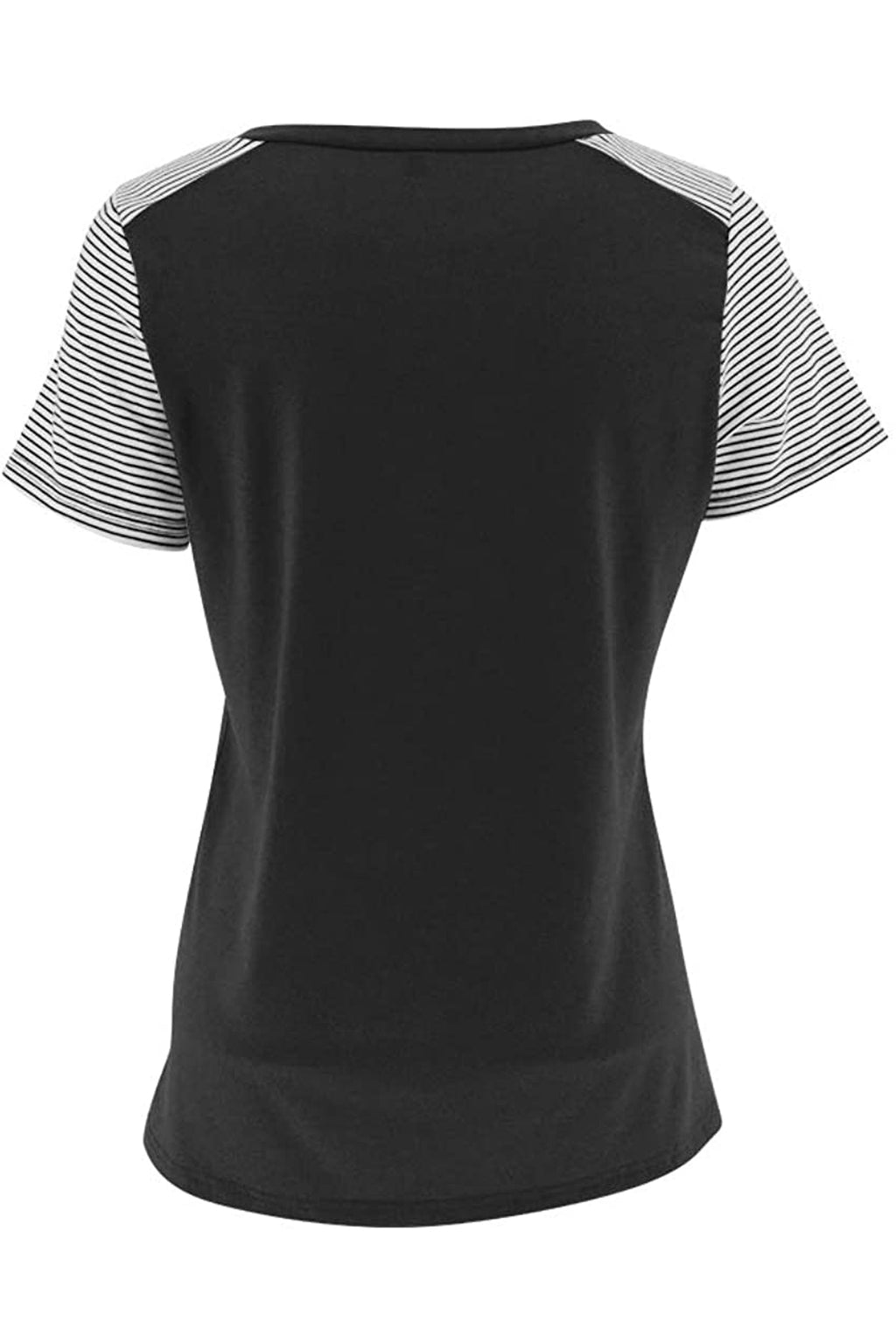 Bingerlily Black Short Sleeve Stripe Tops