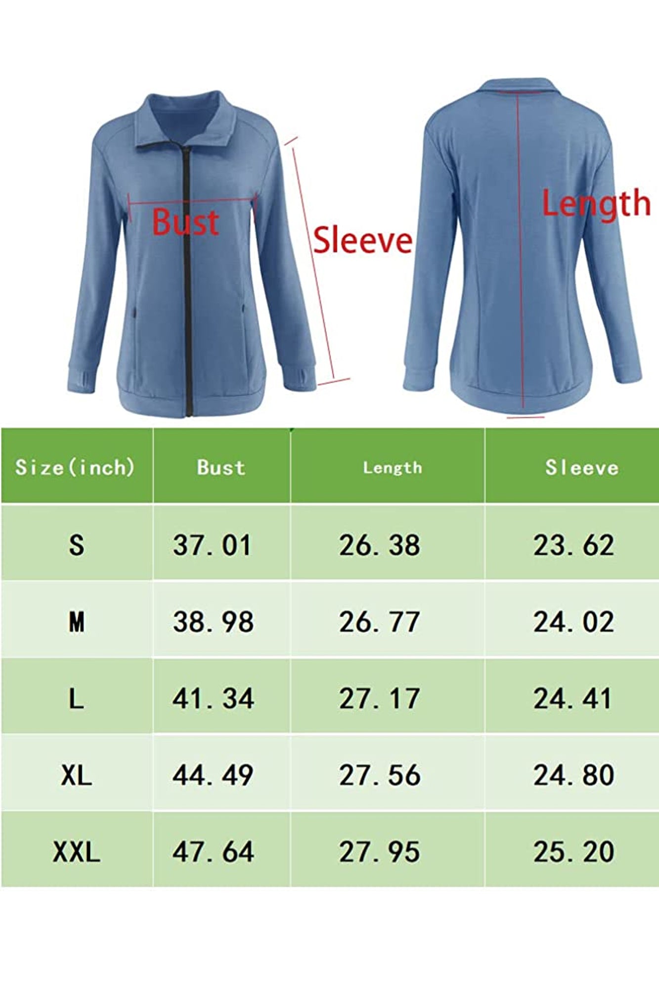 Bingerlily Women's Blue Zip Athletic Jacket