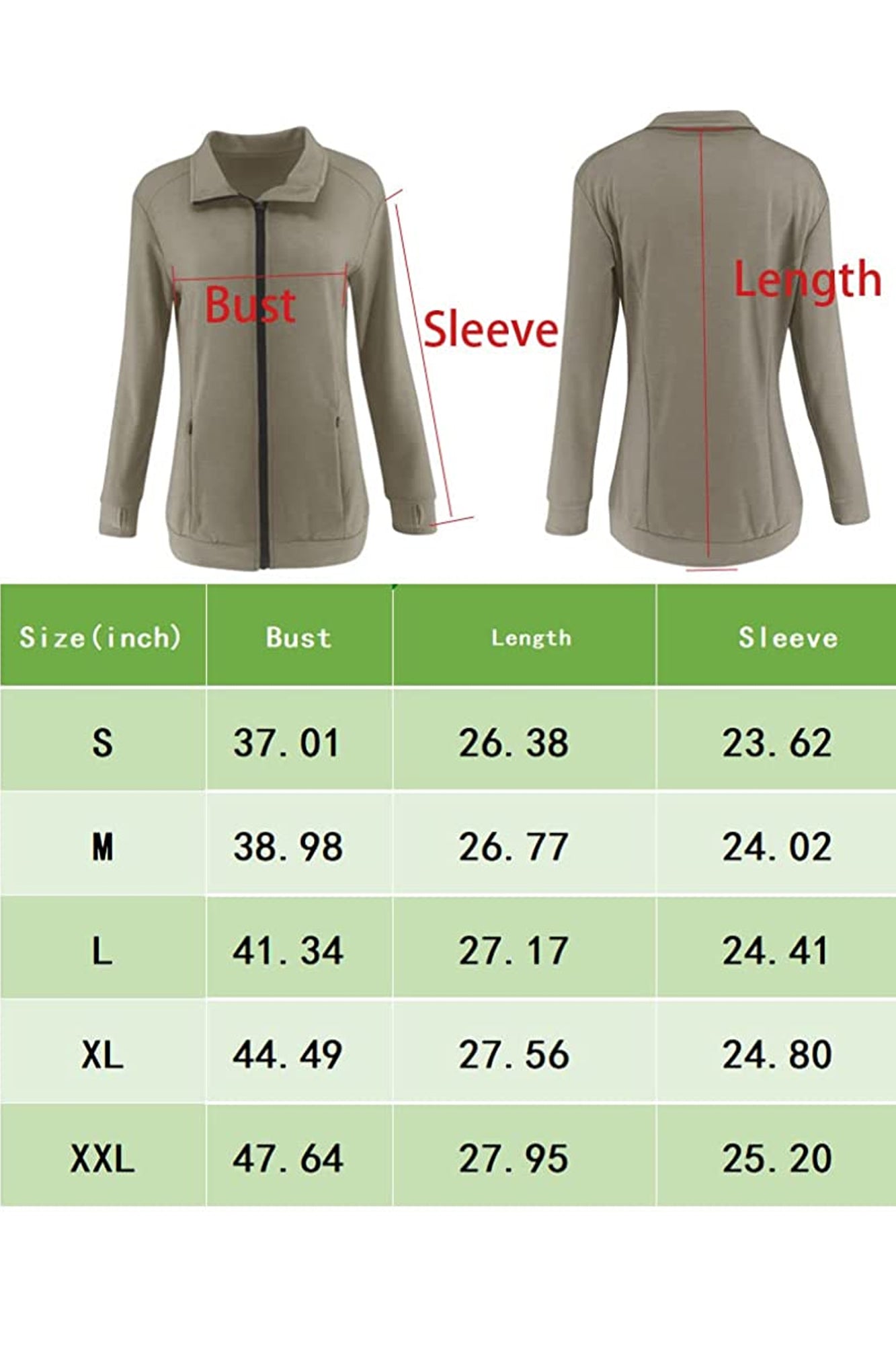 Bingerlily Women's Brown Zip Athletic Jacket